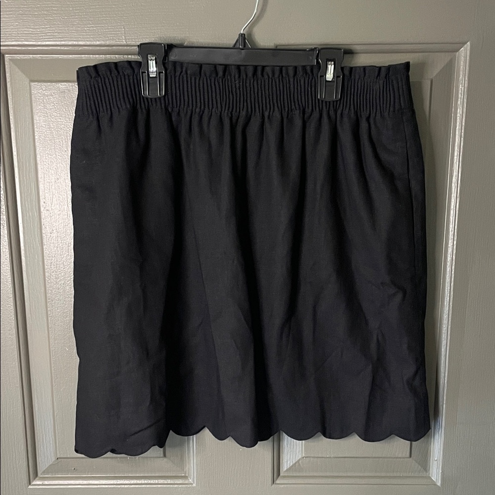 J.Crew Linen Blend Scallop Hem Skirt